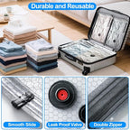 12 Pack Vacuum Seal Bags for Clothing Travel with Wireless Electric Air Pump, 4 Large +4 Medium +4 Small, Reusable Space Saver Bags for Luggage and Suitcase, Cruise & Travel Essentials