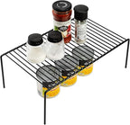Kitchen Cabinet Shelf Organizer Set of 5, Large (15.7 x 9.4 inch) Metal Wire Pantry Storage Shelves, Dish Plate Racks for Cabinets, Freezer, Counter, Cupboard Organizers and Storage, Black