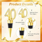 30Pcs 40th Birthday Wine Stopper 40th Wedding Wine Stopper Favors Wine Stoppers Party Favor 40 Birthday Party Souvenirs for Guests Wine Stoppers Gift Box for Wedding Anniversary Decorations (40th)