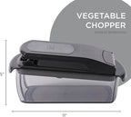 Cook with Color Vegetable Chopper - Multifunctional 11 in 1 Vegetable Chopper with Container - Food Chopper to Dice, Chop, Slice, Julienne and Spiralize, Black