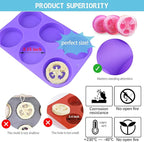 Sakolla 4oz Round Silicone Soap Molds, 3.15'' Cylindrical Soap Molds for Loofah Soap Bath Bombs Steamer Lotion Bars, Set of 2