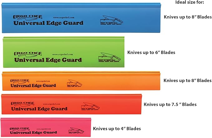 Ergo Chef 5pc Universal Knife Edge Guard Set Multicolored / Multi-sized / for Chef knife, Santoku, Bread, Utility and Paring knives