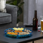 Plasticpro 6 Sectional Round Plastic Serving Tray/Platter (2, Blue)