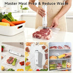 Compact Vacuum Sealer for Food (Vacuum Sealer Machine + 30 Reusable Vacuum Bags), Powerful Handheld Vacuum Sealer Machine, Seal Food 6X Fresh Longer, Portable & Wireless, Easy-Clean