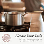 Made In Cookware - 4 Quart Stainless Steel Saucepan with Lid - 5 Ply Stainless Clad Sauce Pan - Professional Cookware - Crafted in Italy - Induction Compatible