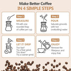 Pour Over Coffee Maker 20 OZ, 6 Cup Borosilicate Glass Drip Coffee Maker with Reusable Stainless Steel Filter and Cork Grip for Home Café 600 ML