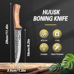 Huusk Knives from Japan, Boning Knife for Meat Cutting 6 inch, Butcher Knife for Brisket Trimming, Viking knife with Sheath, Full Tang Kitchen Utility Knife, Gift for Fathers