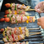 200 PCS Bamboo Skewers, 12 Inch Wooden Skewer for Appetizers, Fruit, Kebabs, Grilling Barbecue, Mini Burger, Sausage, Cocktail Picks for Drinks, Long Toothpicks, Food Sticks Natural, Kitchen Gadget