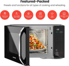 Chefman MicroCrisp Countertop Digital Microwave Oven, Unique "Cook & Crisp" Power Combo, 1.0 Cu Ft, Dual-Cook 1000W Microwave + 1500W Crisper, 6 Touch Presets, Digital Display, Stainless Steel Handle