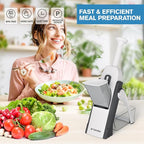 5 in 1 Mandoline Slicer for Kitchen, Safe Vegetable Chopper & Adjustable Mandoline Slicer. Easy to Clean, can't Detachable Blade, Vegetable Slicer can Cut Slicing, Strips,Shredding, Dicing,Chop