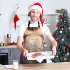 Funny Men Cooking Grilling Aprons Tattoo Belly BBQ Funny Gag Gifts for Christmas, White Elephant Gift Exchange (Tattoo, One Size)