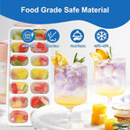 Ice Cube Tray, Ice Cube Trays for Freezer 4 Pack with Lids, Ice Tray Easy-Release, Ice Trays for Freezer Stackable, Silicone Ice Cube Tray for Drinks, Coffee - BPA-Free and Odor-Free