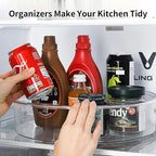 2 Pack Lazy Susan, 11.5 Inch Lazy Susan Organizer, 360 Degree Swivel, for Kitchen, Pantry, Refrigerator, Bathroom and Vanity Countertops (Clear) (2P-11.5 Inch)