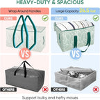 BALEINE 2-Pack Oversized Moving Bags with Reinforced Handles, Heavy-Duty Storage Tote for Clothes, Moving Supplies (Antique Folidage, 2-Pack)