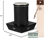 Black Roller Sharpener for Knives with Leather Strop - Knife Sharpener Kit with 15, 17, 20 & 22 Degree Angles - Roller Knife Sharpening System Stand, Holder & Eraser