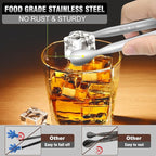Walfos Mini Tongs for Serving Food, Small Stainless Steel Kitchen Tongs for Appetizers, Sugar, Desserts, Tea Party, Coffee Bar, Set of 12 (Silver)