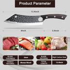 Purple Dragon Kitchen Knife 8 Inch Ultra Sharp Japanese Butcher Knife for Meat Cleaver Vegetable Cutting with Finger Hole Hand Forged High Carbon Steel Chef Knives Christmas Gift for Men and Women