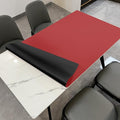 Leather Table Cover,1.8mm Thick,48x72 Inch,Table Protector for Dining Room Table,Dining Table Cover,Table Cover Protector,Table Pads for Dining Room Table(Black+Wine Red,48x72)