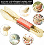 6 Pack Gold Buffet Tongs,Stainless Steel Serving Tongs Serving Utensils (9inch)