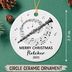 Awesome Clarinet Musical Ceramic Ornament, Custom Text Year Name Clarinetist Xmas Tree Ornaments Gift for Women Men Clarinet Instrument Player, Personalized Clarinets Ceramic Christmas Ornament 2025