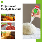 Digital Food pH Meter YINMIK pH Meter Food Fermentation with Calibration Solution Kit pH Test Strips for Food Spear Tip pH Meter Probe for Dough Sushi Rice Fermenting Sausage Meat Soap Cheese …