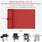 Silicone Griddle Tools Mat for Blackstone - Large Silicone Spatula Mat with Drip Pad - Griddle Mats BBQ Grill Accessories - Side Shelf Mats Grill Pad for Blackstone Griddles Accessories (red)