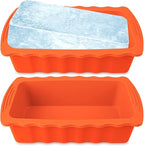 Haldane 2PC Extra Large Ice Block Molds, 6LB Giant Ice Cube Molds for Plunge Lab, Ice Container for Freezer, Thickened and Reinforced Silicone Ice Tray, Cold Plunge Tub Accessories, Orange
