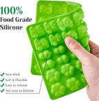 Gummy Candy Molds with 2 Droppers, Silicone Molds Include Bear, Dinosaur, Heart, Flower, Paw, 5 Pcs, 210 Cavities