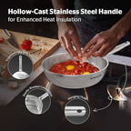 SUNHOUSE 9 Inch Tri-Ply Stainless Steel Frying Pan, Whole-Clad No Coatings Skillet with Stay-cool Handle for Cooking, Durable & Oven Safe to 500°F, Dishwasher Safe, Compatible with All Cooktops