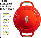 Lodge USA Enamel Dutch Oven, 4.5 qt., Red