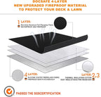 DocSafe 40 x 40 inches Square Fire Pit Mat,4-Layer Fireproof Under Grill Mat Heat Insulated Indoor Fireplace Pad Protector for Deck,Patios,Grass,BBQ Smoker, Portable Reusable Oil-Proof and Waterproof
