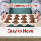 CAKETIME Silicone Muffin Pan, Metal Reinforced Frame Regular Size Cupcake Pan Easy to Move Muffin Pans Nonstick 12 Cups for Baking (2)