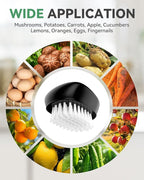 SXhyf Vegetable Brush Scrubber for Food [Black Stiff Bristles Brush + White Soft Bristles Brush] Potato Scrubber, Dishwasher Safe Veggie & Fruit Cleaning Brush for Mushrooms, Carrots, Lemons, Eggs