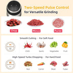 Food Processor,Electric Food Chopper with 500W Stainless Steel Motor & 2 Sharp Blade Sets, 12-Cup Stainless Steel Bowl for Meat, Vegetables, Fruits and Nuts
