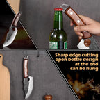 Chef Knife Kitchen Knives Japanese Butcher Knife Meat Cleaver, High Carbon Steel Hand Forged Full Tang Viking Knives with Sheath for Camping, Outdoor, BBQ, Home