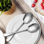 Stainless Steel Serving Spoons Set, 8pc, 10-Inch, Includes 8 Large Spoons, for Parties/Kitchen/Buffet/Catering, Dishwasher Safe