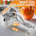 Aluminum Alloy Fresh Fruit Juice Extractor - Hand Juicer Squeezer, Non-Slip Ergonomic Grip, Easy to Use & Clean, 8.7" Length with 0.6L Capacity - Efficient Extraction of Citrus, and Other Fruits