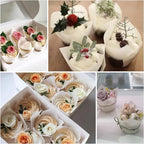 Large size White+Brown Tulip Baking Cups 2-1/4"(Base diameter) x 4"(Wall height) Greaseproof paper baking cupcake Muffin liners, Case of 130 pcs