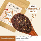 Organic Gingerbread Ground Coffee - Medium Roast, Flavored Coffee - Real Gingerbread Spices - Smooth Low-Acid- Perfect for Drip, Pour Over or Cold Brew - 8 oz, 22 Servings