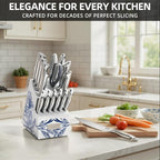 Kitchen Knife Set - Phantom Iris X5 Knife Block Set - Top-tier Performance, 15 Pcs Premium High Carbon Stainless Steel Knife Set with Block and Sharpener, Professional Chef Knives Set