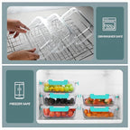 KOMUEE 30 oz 5 Pack Glass Meal Prep Containers 2 Compartments, Glass Food Storage Containers with Lids, Airtight Lunch Box, Microwave, Oven and Freezer Safe, Green