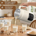 60oz Nut Milk Maker Machine: 8 in 1 Soy Milk Maker with Delay Start/Keep Warm/Self Clean, Food Processor for Soy/Nut/Oat Milk, Juice, Milkshake, Rice Paste and Boil Water, Kitchen Blender