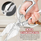 Multifunctional Heavy-Duty Kitchen Shears, Heavy Duty Kitchen Scissors for Food with Ergonomic Handle,Stainless Steel Culinary Shears for Chicken Meat Seafood Bone Cutting,Cooking Accessories (Red)