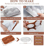 Whiskey Ice Cubes Mold,Football Gift Ball Ice Maker Mold,Fun Shapes 2.5 INCH,Football ice mold for Super Bowl Party,Football Accessories for Men,Silicone Ice Cube Tray for Cocktails,Bourbon