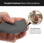 Misen Spatulas - Stainless Steel Fish Spatula and Nonstick-Safe Silicone Spatuala - Gray