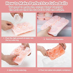 Silicone Ice Cube Trays for Freezer, 2 Pack Cute Ice Cube Tray with Lid,Rose Ice Mold and Heart Ice Mold Make 6 Giant Cute Flower Shape Ice for Cocktails Whiskey Bourbon,Father's day gifts