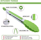 7 inch Cooking Tongs, MSY BIGSUNNY Set of 3 Mini Kitchen Tongs Silicone Serving Tongs With Silicone Tips for FoodGrill, Salad, BBQ (Red Green Orange)
