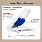 Geedel Vegetable Cutter, Onion Cutter Pro Food Chopper, Kitchen Vegetable Slicer Dicer Cutter Grater, Veggie Chopper with container for Salad Onion Potato Carrot (4 in 1, Blue)