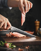HEZHEN Damascus Boning Knife, 67 Layer Damascus Steel Fillet Knife Kitchen Knives,Figured Sycamore Wood Handle
