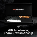 Matsato Cleaver Knife – Japanese Steel Cooking Butcher Knife for Meat & Vegetables Chopping, 5.8 Inch Kitchen Knife, Christmas Kitchen Gift for Men & Women